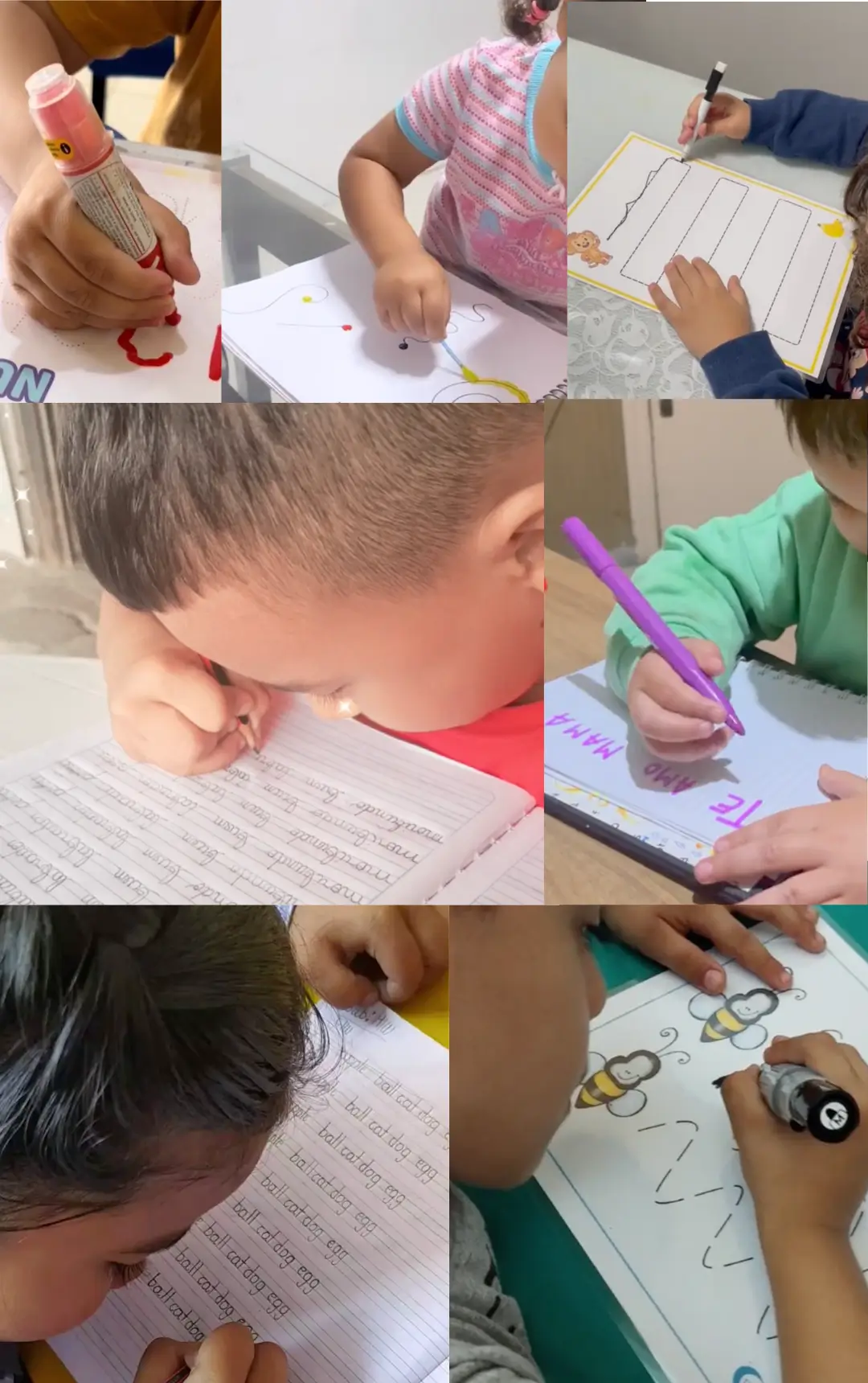 Crianças fazendo atividades